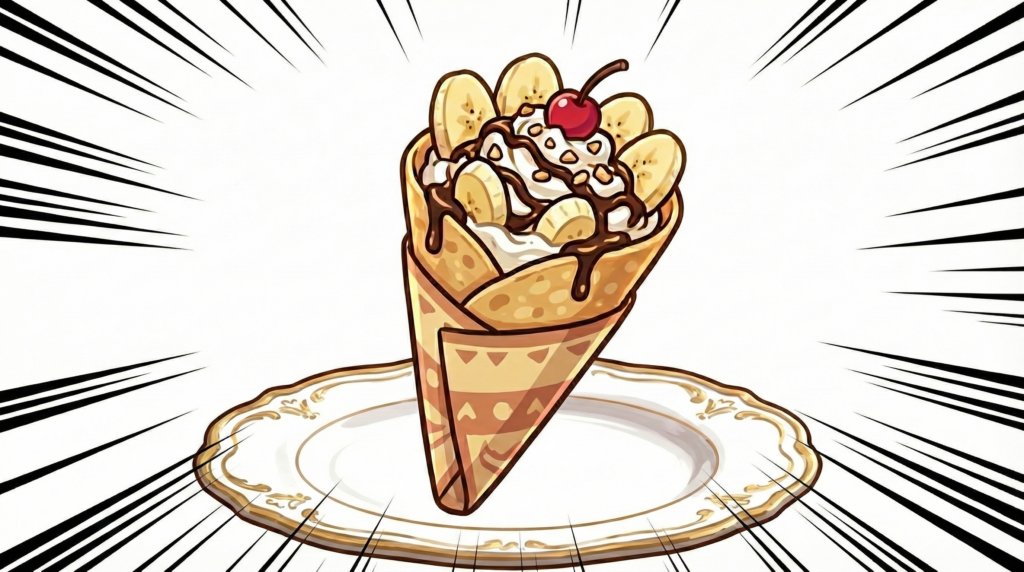 戦利品のチョコバナナクレープ