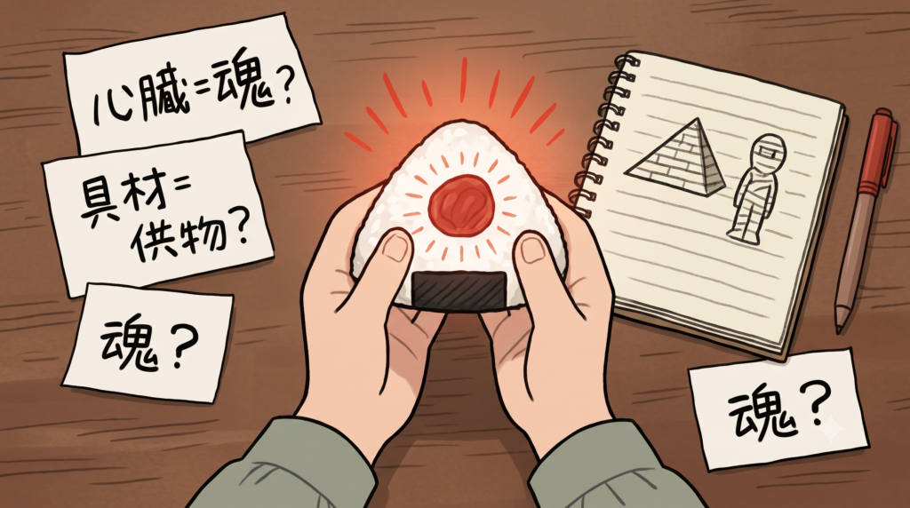 おにぎりの具材に焦点を当てた図