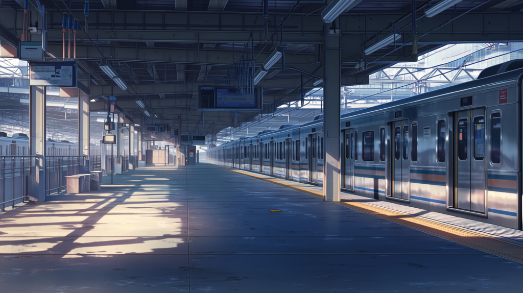 人が誰もいなくなった新宿駅のホームの様子