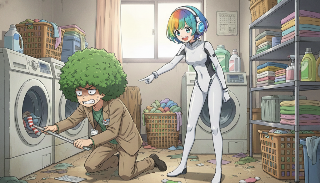 パセリ端之助を笑うキタイ=ハズレの様子